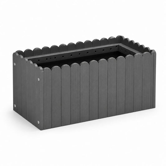 Rechteckiger Pflanzkasten aus WPC in Anthrazit 80 x 40 x 40 cm