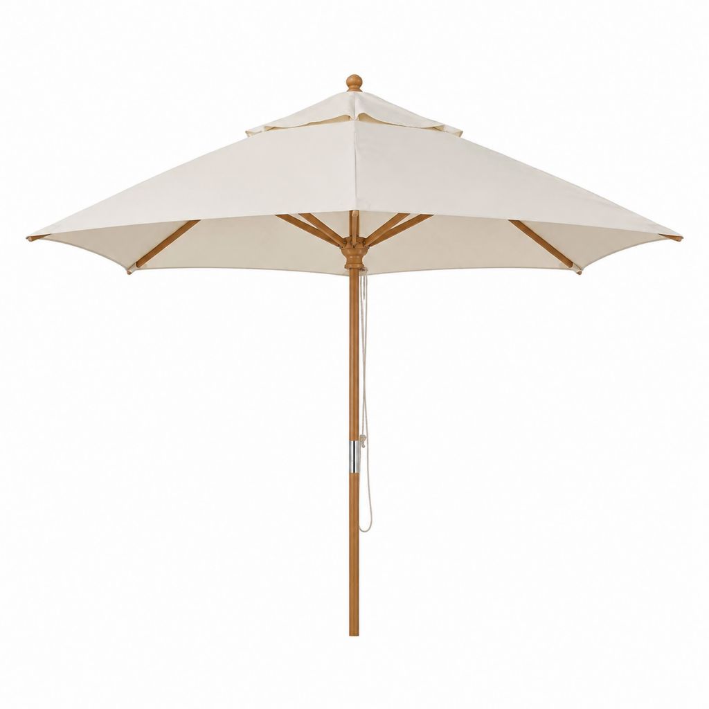 Sonnenschirm Creme Polyester Hartholz achteckig Ø 300 cm Höhe 250 cm