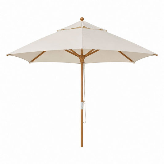 Sonnenschirm Creme Polyester Hartholz achteckig Ø 300 cm Höhe 250 cm