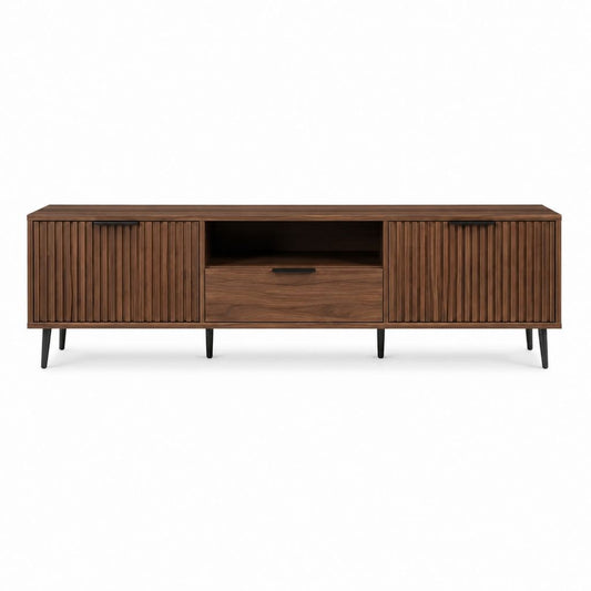 TV Lowboard Walnuss MDF mit Walnussfurnier 180 x 40 x 65 cm