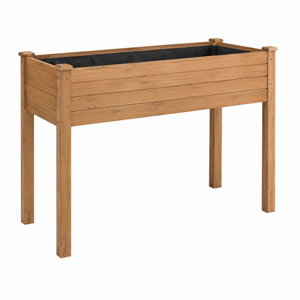 Hochbeet Pflanzkasten aus massivem Akazienholz Braun rechteckig 100 x 50 x 80 cm