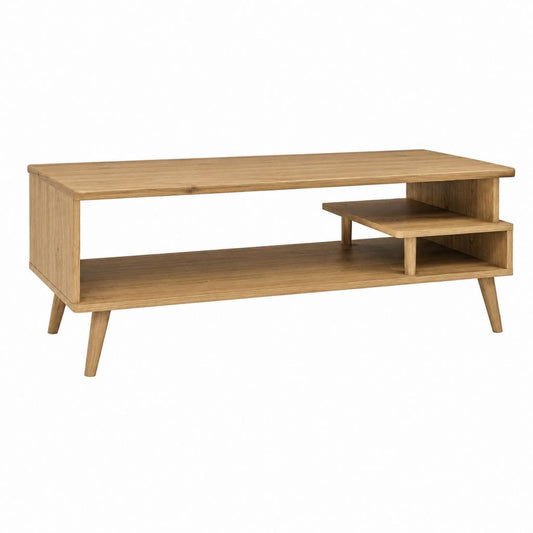 TV Lowboard Eiche massiv Natur rechteckig mit offenen Fächern 120 x 40 x 50 cm