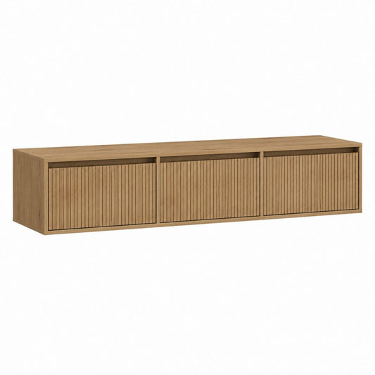 TV-Lowboard Eiche furniert rechteckig mit 3 Türen 180 x 40 x 45 cm